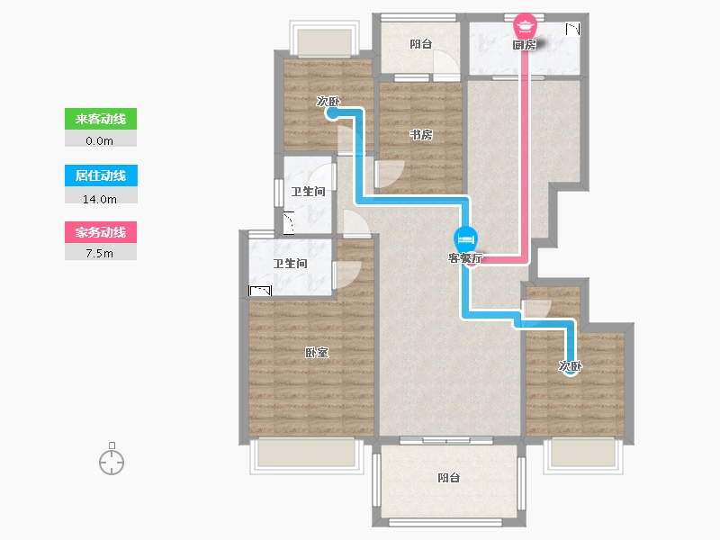 四川省-南充市-敏捷天樾-106.11-户型库-动静线