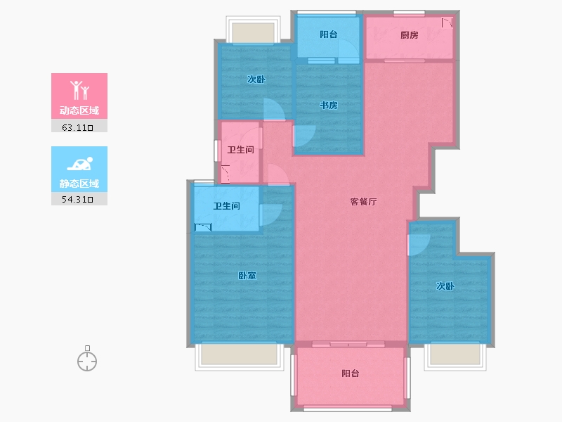 四川省-南充市-敏捷天樾-106.11-户型库-动静分区