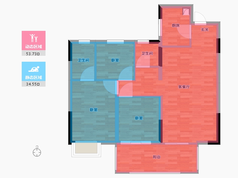 广西壮族自治区-南宁市-建发五象印月-79.92-户型库-动静分区