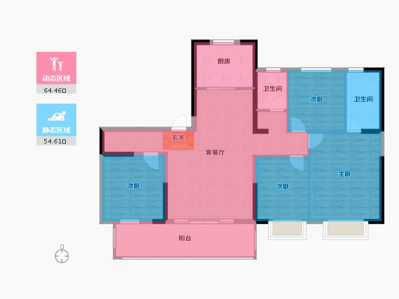 广西壮族自治区-南宁市-深石汉华柏翠湾-107.54-户型库-动静分区