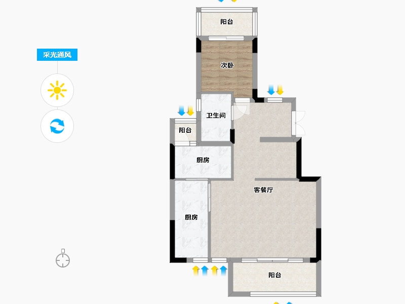 重庆-重庆市-鲁能泰山7号-74.22-户型库-采光通风