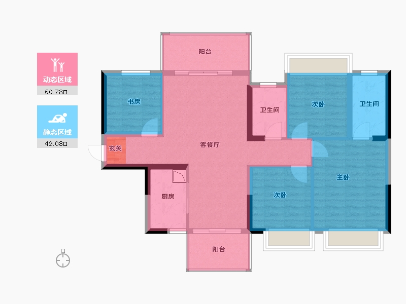 广西壮族自治区-南宁市-深石汉华柏翠湾-98.97-户型库-动静分区