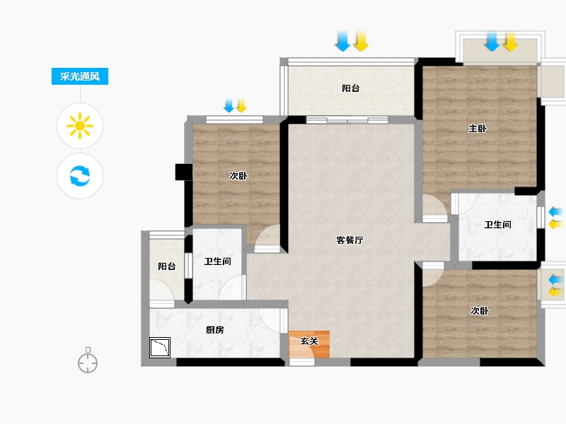 四川省-成都市-光华之心-89.27-户型库-采光通风