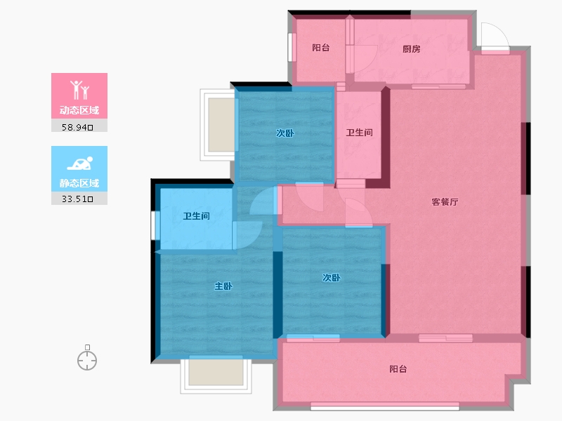 四川省-乐山市-大渡河府滨河湾-82.14-户型库-动静分区