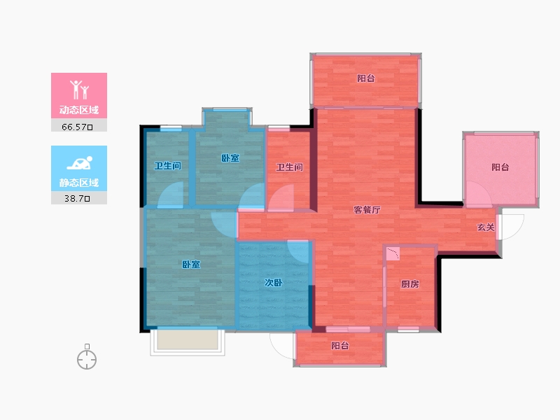 广西壮族自治区-南宁市-南宁锦樾府-95.70-户型库-动静分区