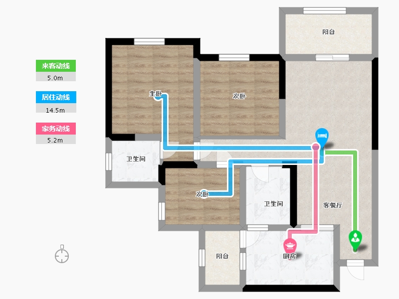 四川省-宜宾市-远达香榭里-73.99-户型库-动静线