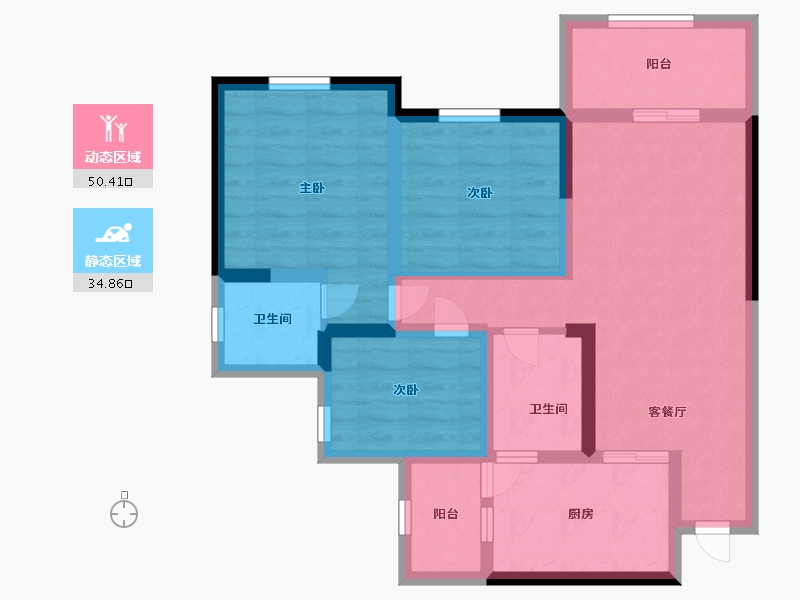 四川省-宜宾市-远达香榭里-73.99-户型库-动静分区