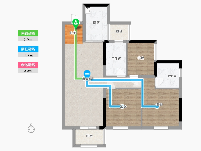 四川省-雅安市-领地金科碧桂园·天麓湾-76.00-户型库-动静线