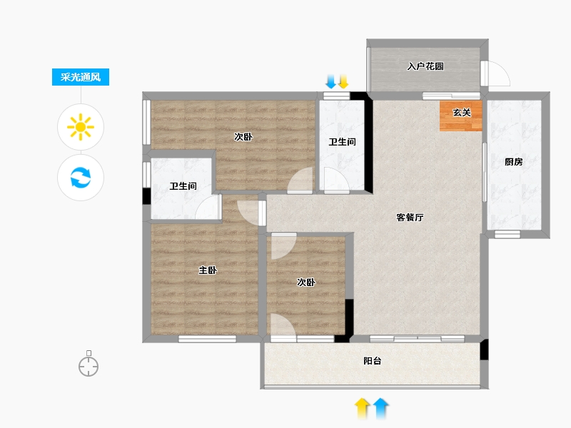 广西壮族自治区-桂林市-雅云尚城-93.55-户型库-采光通风