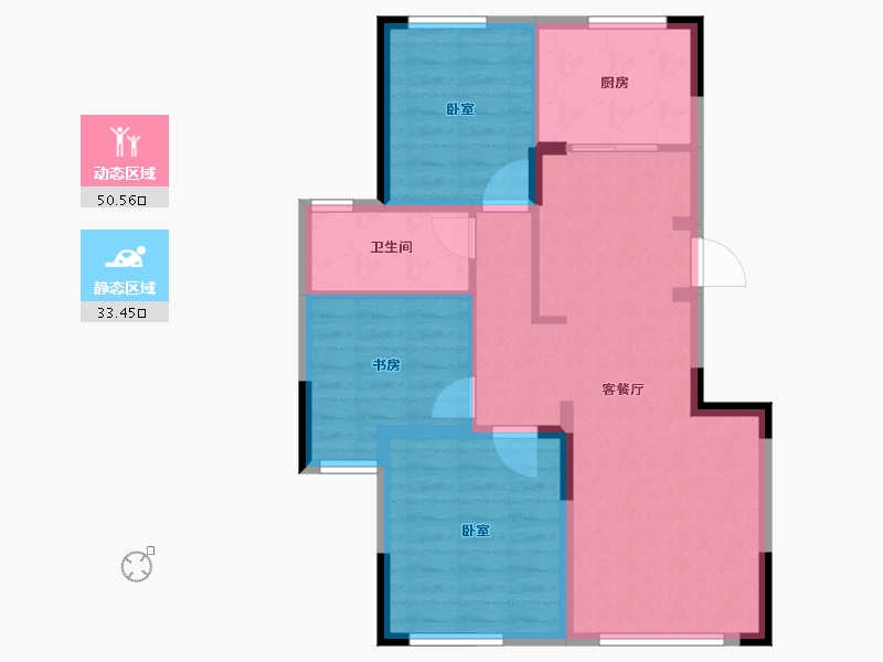 四川省-成都市-嘉裕第六洲隐溪谷-75.22-户型库-动静分区