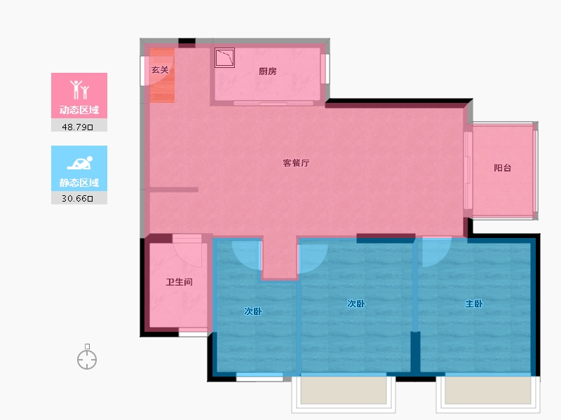 广西壮族自治区-南宁市-隆源学府-71.62-户型库-动静分区