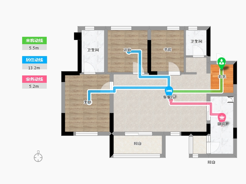 四川省-雅安市-领地金科碧桂园·天麓湾-78.40-户型库-动静线