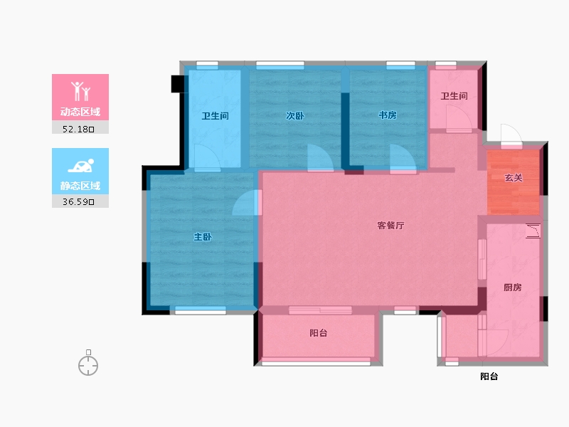 四川省-雅安市-领地金科碧桂园·天麓湾-78.40-户型库-动静分区