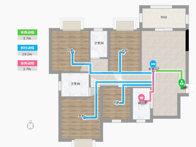 广西壮族自治区-桂林市-碧园南溪新城-85.59-户型库-动静线