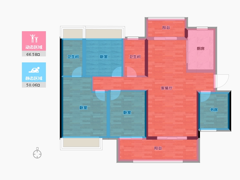 广西壮族自治区-贵港市-吾悦和府-104.00-户型库-动静分区