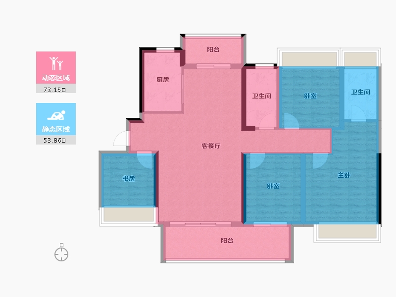 广西壮族自治区-贵港市-吾悦和府-114.05-户型库-动静分区