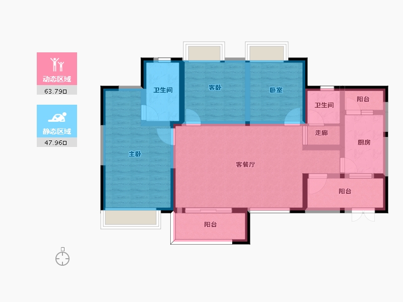 四川省-成都市-孔雀天成-98.63-户型库-动静分区