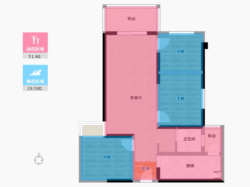 四川省-成都市-光华之心-70.96-户型库-动静分区