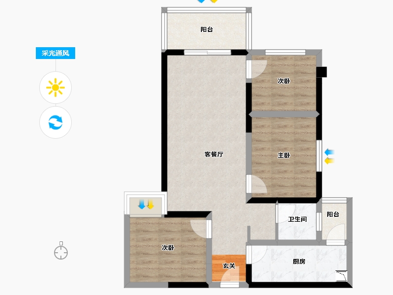 四川省-成都市-光华之心-70.96-户型库-采光通风