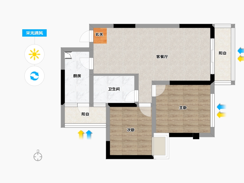 四川省-成都市-光华之心-60.91-户型库-采光通风