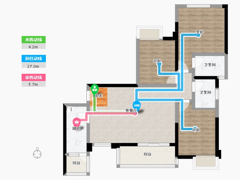 四川省-成都市-光华之心-86.70-户型库-动静线