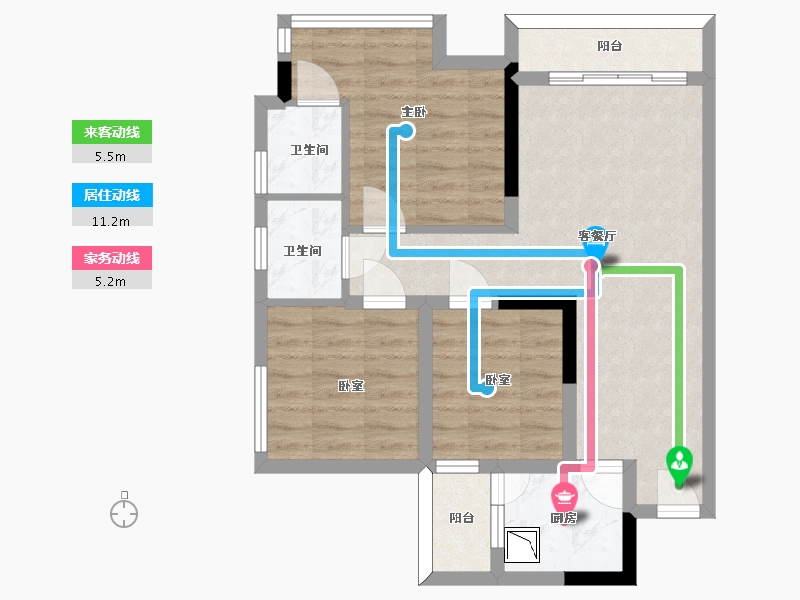 四川省-眉山市-鹭湖云锦台-65.95-户型库-动静线