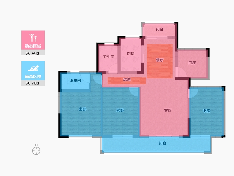 四川省-宜宾市-川南国际茶城筠州壹号-101.59-户型库-动静分区