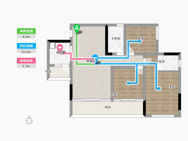 四川省-南充市-玉龙城-71.00-户型库-动静线