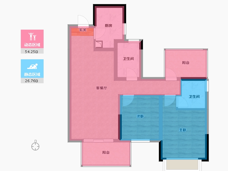 广西壮族自治区-南宁市-南宁锦樾府-71.56-户型库-动静分区