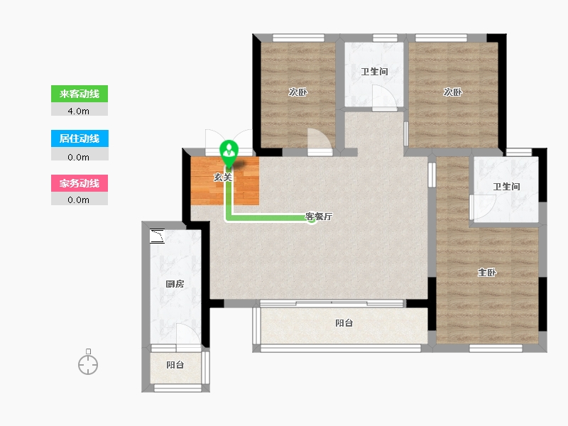 四川省-雅安市-领地金科碧桂园·天麓湾-84.00-户型库-动静线