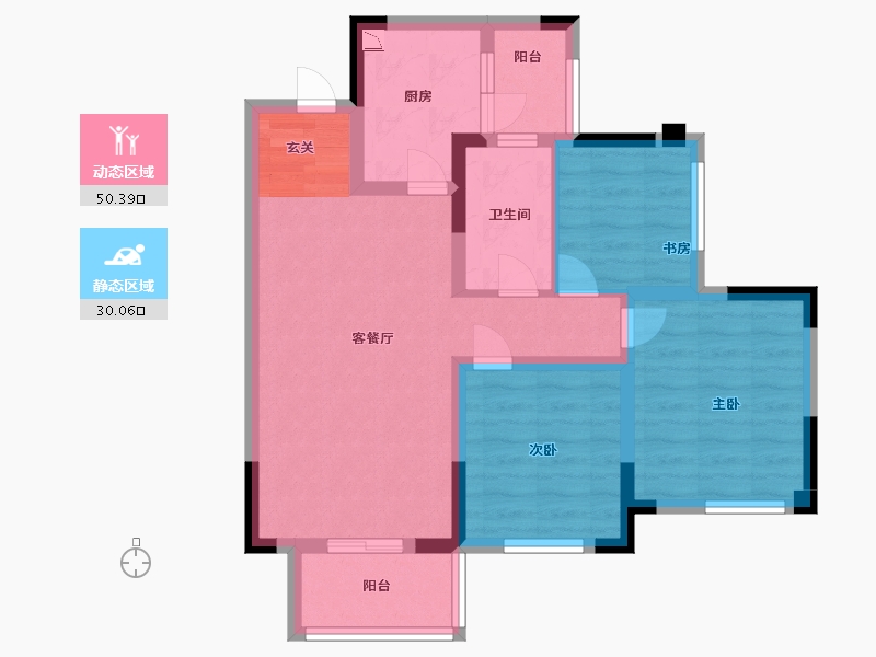 四川省-雅安市-领地金科碧桂园·天麓湾-70.36-户型库-动静分区