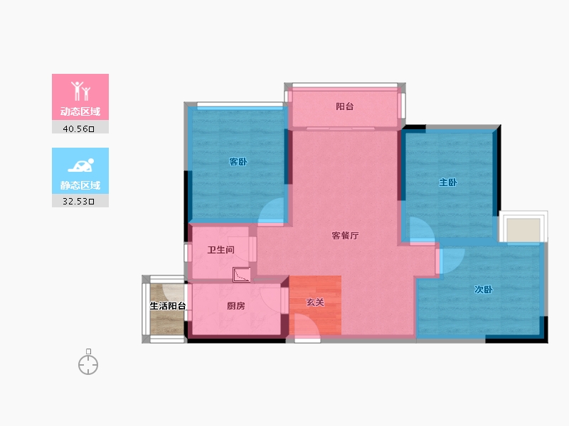 四川省-成都市-铂悦郡一期-66.58-户型库-动静分区