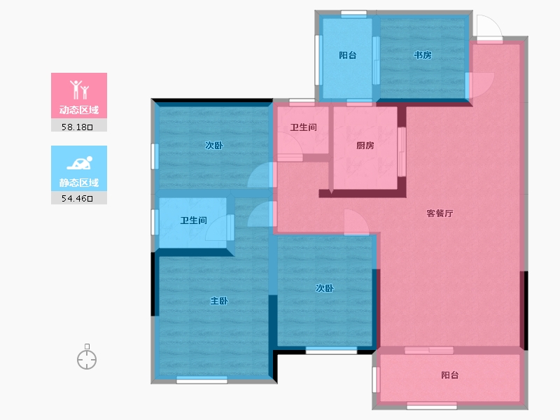 四川省-宜宾市-水映金沙-99.46-户型库-动静分区