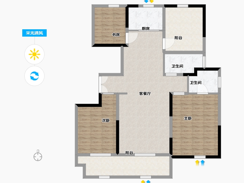 河南省-开封市-鼎力国际-128.01-户型库-采光通风