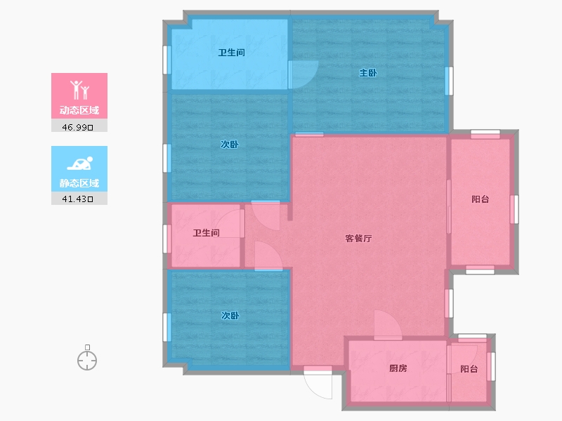 广东省-广州市-金马香颂居-80.44-户型库-动静分区