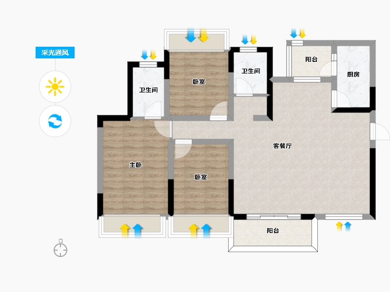 四川省-遂宁市-绿地·遂宁1958文创产业项目-87.55-户型库-采光通风