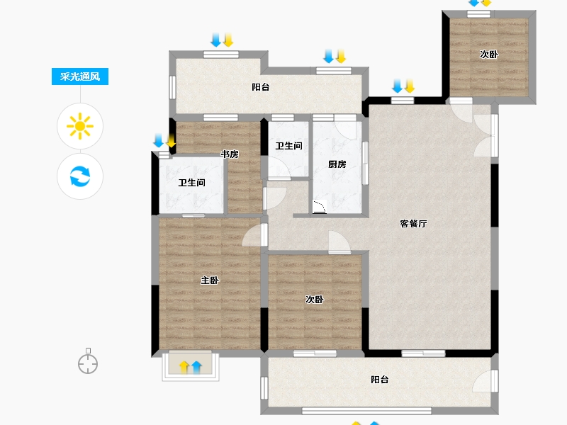 四川省-宜宾市-邦泰天誉-122.53-户型库-采光通风