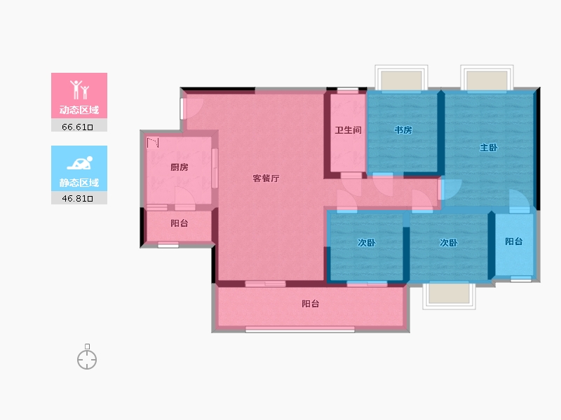 四川省-宜宾市-白沙翡翠城-99.88-户型库-动静分区