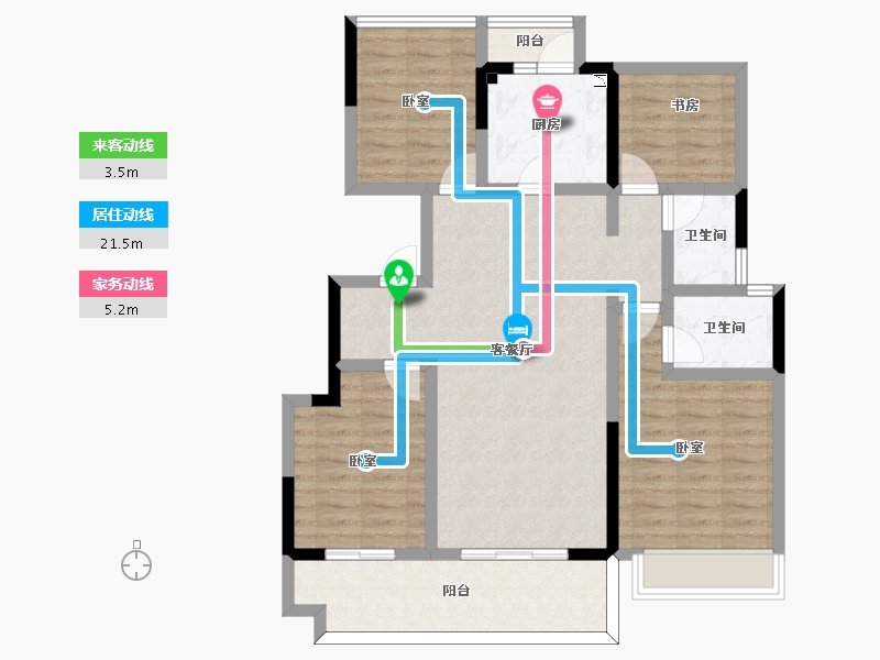 四川省-宜宾市-宜宾中梁壹号院-98.89-户型库-动静线