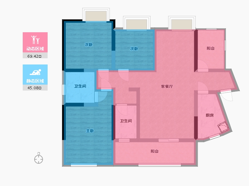 四川省-宜宾市-正和美好和居-100.25-户型库-动静分区