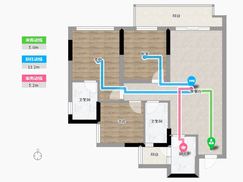 四川省-遂宁市-金科集美天宸-77.39-户型库-动静线