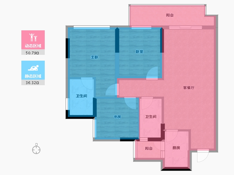 四川省-遂宁市-金科集美天宸-77.39-户型库-动静分区