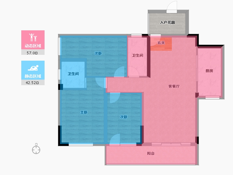 广西壮族自治区-桂林市-雅云尚城-94.20-户型库-动静分区