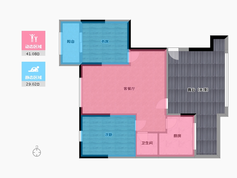 山东省-潍坊市-金禾馨苑-88.40-户型库-动静分区