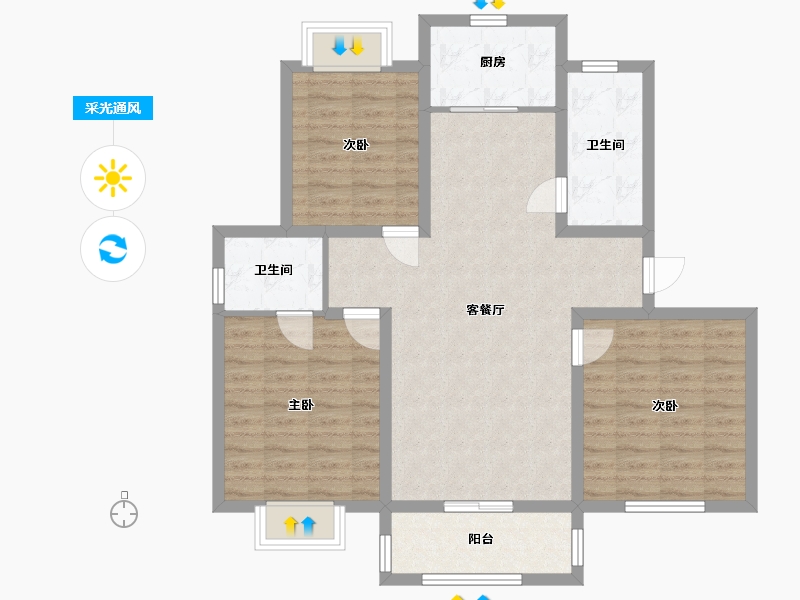 四川省-宜宾市-竹海温州商城-92.78-户型库-采光通风