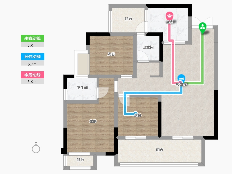 四川省-雅安市-长安·锦绣雅苑-91.72-户型库-动静线