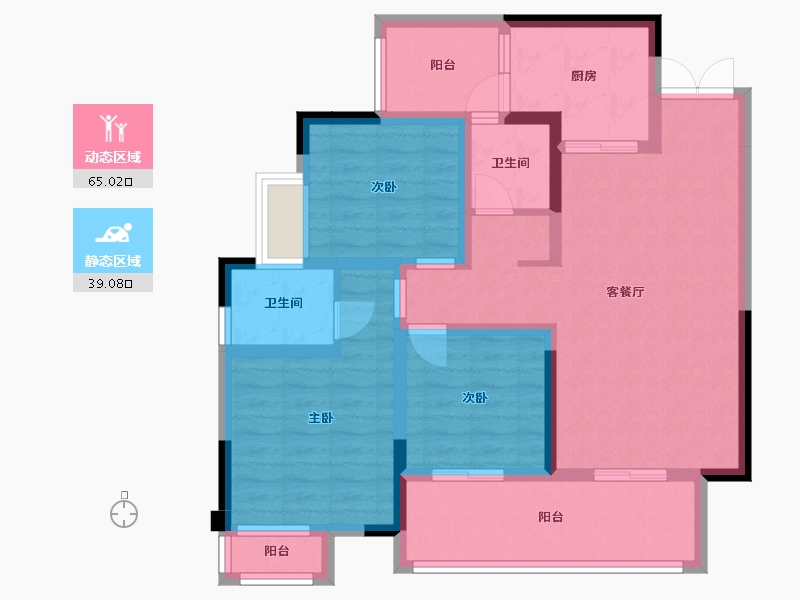 四川省-雅安市-长安·锦绣雅苑-91.72-户型库-动静分区