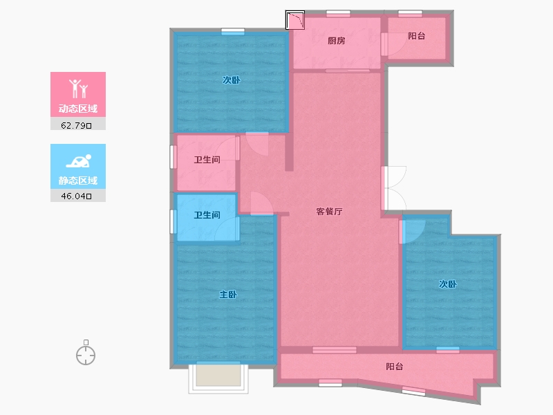 山东省-潍坊市-金尊华府-97.06-户型库-动静分区