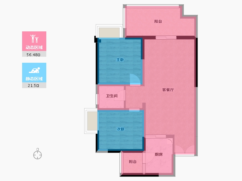 四川省-雅安市-长安·锦绣雅苑-68.99-户型库-动静分区