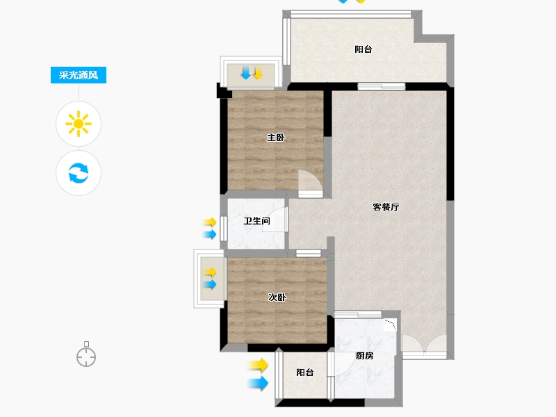 四川省-雅安市-长安·锦绣雅苑-68.99-户型库-采光通风